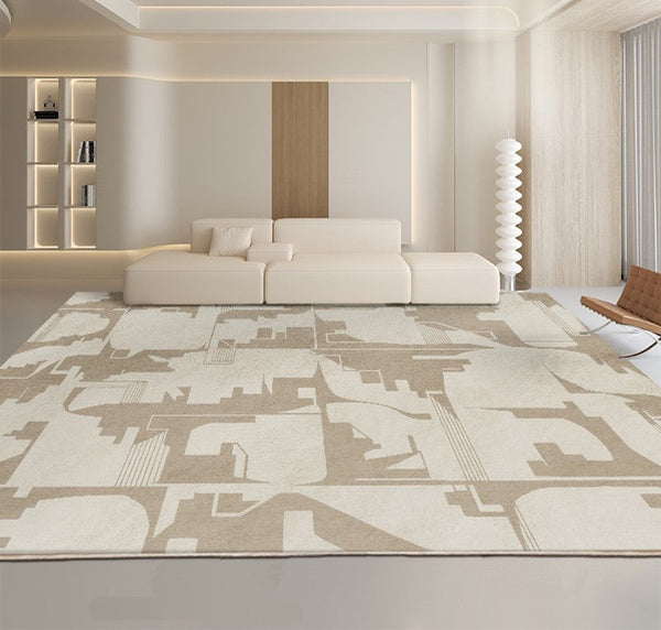 Soft Modern Rug for Living Room, Large Modern Rugs for Living Room, Bedroom Floor Rugs, Geometric Contemporary Rugs for Dining Room-Silvia Home Craft