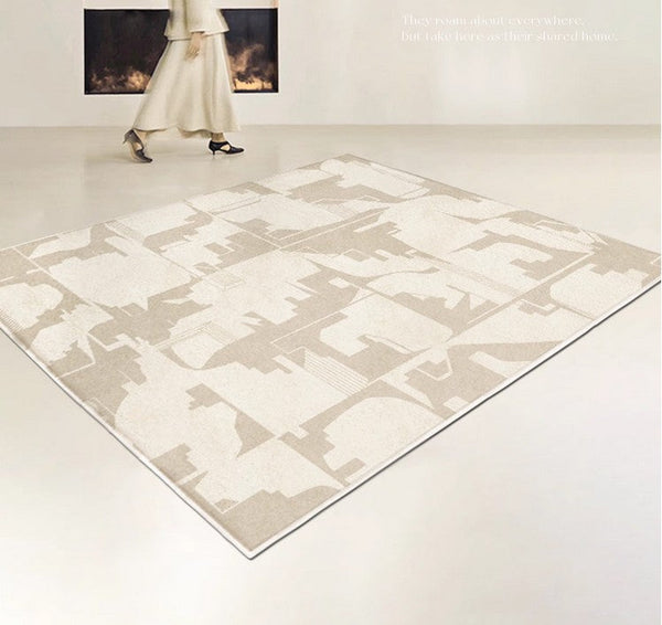 Soft Modern Rug for Living Room, Large Modern Rugs for Living Room, Bedroom Floor Rugs, Geometric Contemporary Rugs for Dining Room-Silvia Home Craft