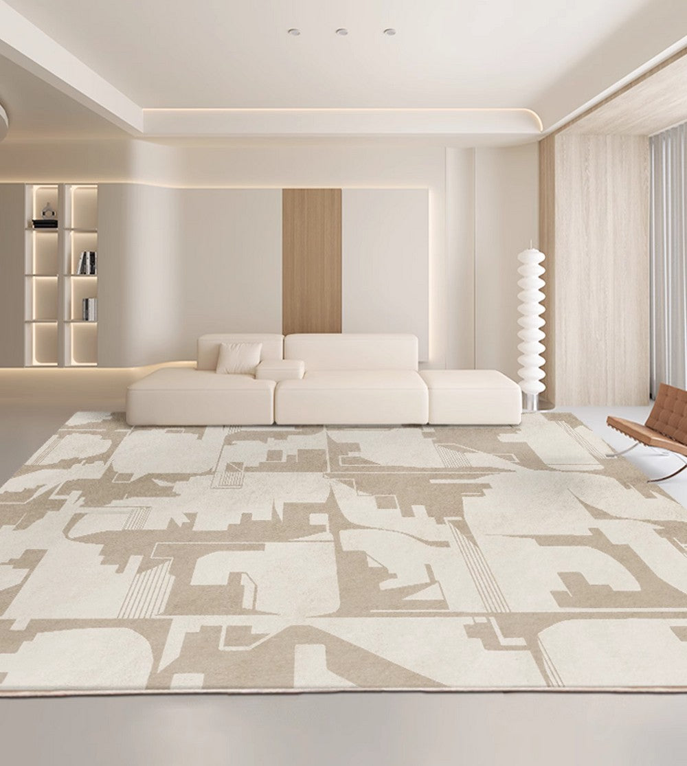 Soft Modern Rug for Living Room, Large Modern Rugs for Living Room, Bedroom Floor Rugs, Geometric Contemporary Rugs for Dining Room-Silvia Home Craft