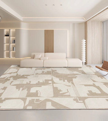 Soft Modern Rug for Living Room, Large Modern Rugs for Living Room, Bedroom Floor Rugs, Geometric Contemporary Rugs for Dining Room-Silvia Home Craft