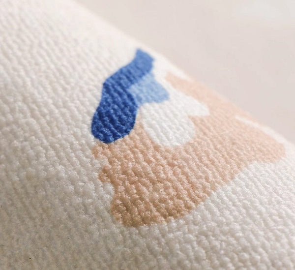 Large Modern Rugs for Bedroom, Modern Rugs for Living Room, Cream Color Flower Pattern Rugs under Coffee Table, Contemporary Modern Rugs for Dining Room-Silvia Home Craft