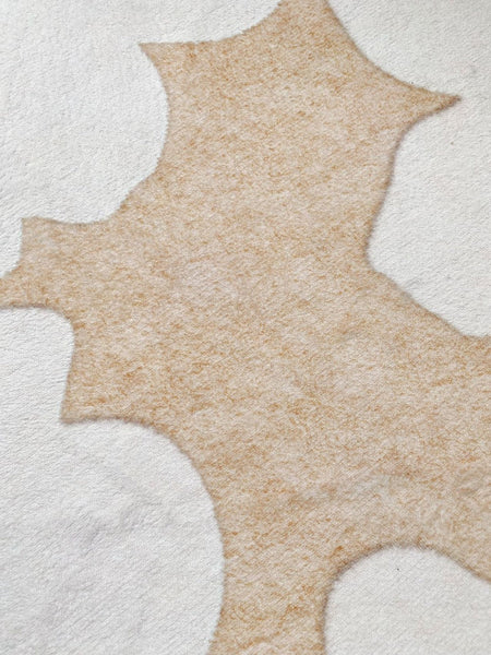 Modern Round Rugs under Coffee Table, Circular Rugs for Dining Table, Abstract Contemporary Rugs for Bedroom, Modern Cream Color Rugs for Living Room-Silvia Home Craft