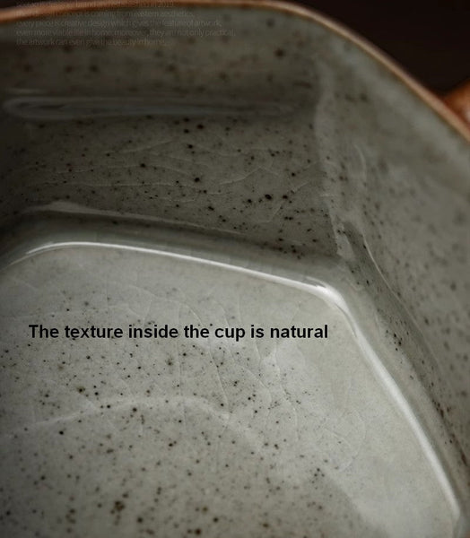 Unique Tea Cup and Saucer, 8 oz Modern Handmade Pottery Coffee Cup, Creative Ceramic Coffee Cup with Saucer, Tea Cup Set for Traditional Afternoon Tea-Silvia Home Craft