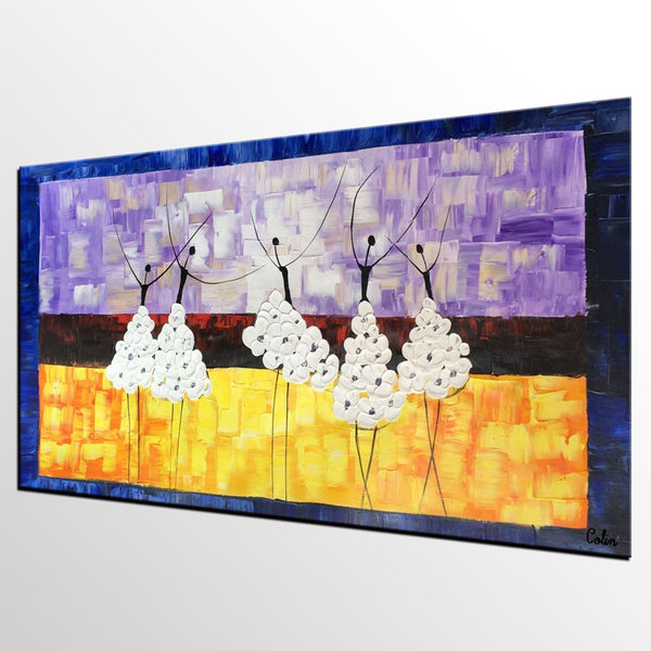 Simple Modern Art, Canvas Painting for Sale, Ballet Dancer Painting, Original Artwork, Paintings for Bedroom, Buy Art Online-Silvia Home Craft