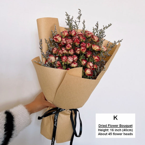 Red Yellow Purple Dried Rose Floral, Dried Rose Flower Bouquet, A Bouquet of Dried Rose Flowers, Natural Dried Rose Flower Bunches, A Bunch Dried Rose Flowers-Silvia Home Craft
