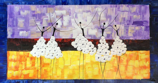 Simple Modern Art, Canvas Painting for Sale, Ballet Dancer Painting, Original Artwork, Paintings for Bedroom, Buy Art Online-Silvia Home Craft