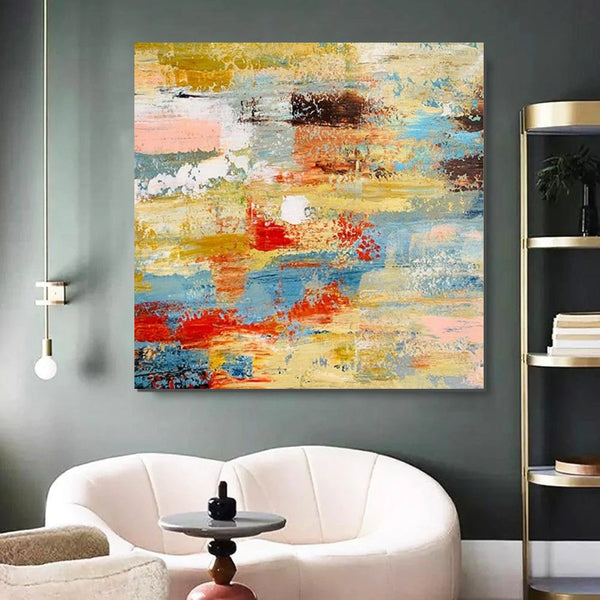 Hand Painted Canvas Art, Bedroom Wall Art Ideas, Modern Paintings for Dining Room, Simple Modern Art, Contemporary Modern Wall Art Paintings-Silvia Home Craft