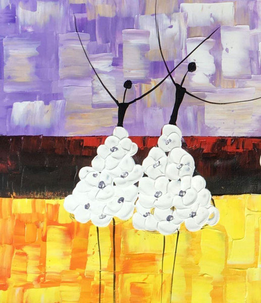 Simple Modern Art, Canvas Painting for Sale, Ballet Dancer Painting, Original Artwork, Paintings for Bedroom, Buy Art Online-Silvia Home Craft