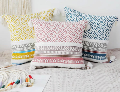 Geometric Modern Sofa Pillows for Bedroom, Square Pillows for Couch, Modern Decorative Pillow for Interior Design, Contemporary Decorative Pillow Covers-Silvia Home Craft