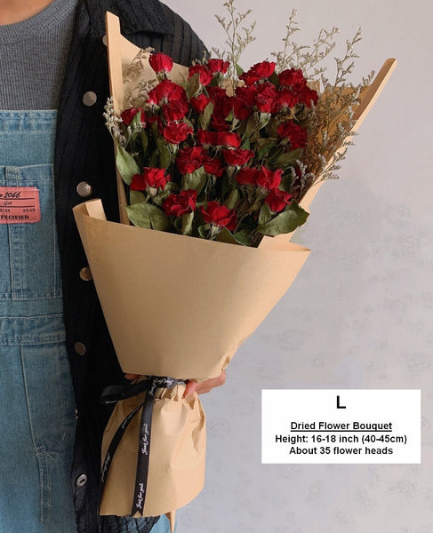 Red Yellow Purple Dried Rose Floral, Dried Rose Flower Bouquet, A Bouquet of Dried Rose Flowers, Natural Dried Rose Flower Bunches, A Bunch Dried Rose Flowers-Silvia Home Craft
