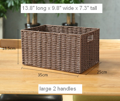 Large Woven Straw Storage Basket, Storage Basket for Bedroom, Rectangle Storage Basket, Picnic Storage Basket, Storage Basket for Toys-Silvia Home Craft