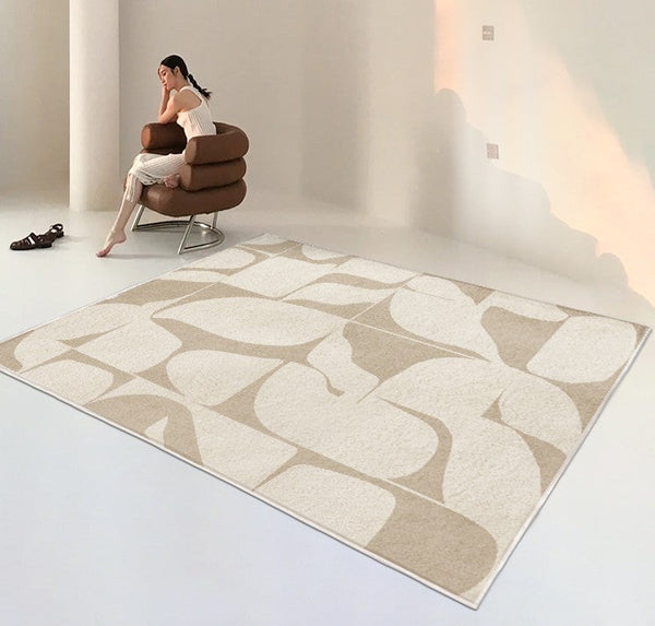 Large Modern Rugs for Living Room, Soft Modern Rug for Living Room, Bedroom Floor Rugs, Geometric Contemporary Rugs for Dining Room-Silvia Home Craft