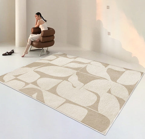 Large Modern Rugs for Living Room, Soft Modern Rug for Living Room, Bedroom Floor Rugs, Geometric Contemporary Rugs for Dining Room-Silvia Home Craft