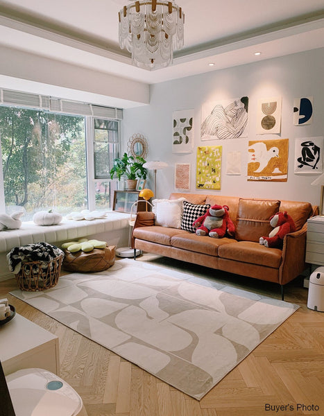 Large Modern Rugs for Living Room, Soft Modern Rug for Living Room, Bedroom Floor Rugs, Geometric Contemporary Rugs for Dining Room-Silvia Home Craft