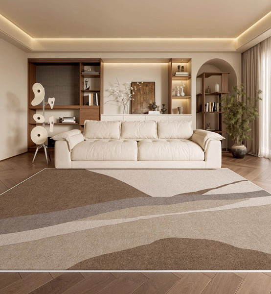 Elegant Modern Area Rugs under Sofa, Dining Room Floor Rugs, Abstract Contemporary Rugs for Bedroom, Mid Century Area Rugs for Living Room-Silvia Home Craft