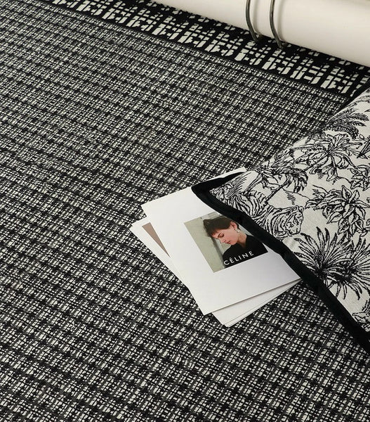 Contemporary Area Rugs under Sofa, Black Modern Area Rug for Living Room, Bedroom Modern Floor Rugs, Large Area Rugs for Office-Silvia Home Craft