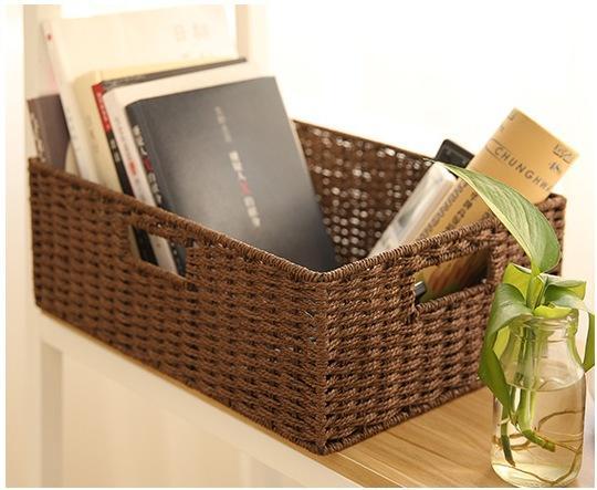 Woven Straw basket, Storage Basket, Rectangle Basket, Picnic Basket-Silvia Home Craft