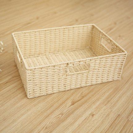 Woven Straw basket, Storage Basket, Rectangle Basket, Picnic Basket-Silvia Home Craft