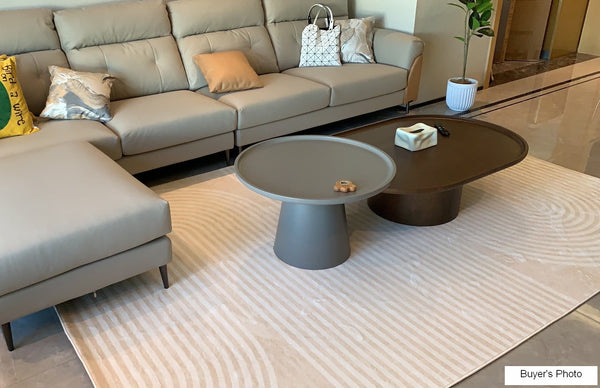 Dining Room Modern Rugs, Thick Soft Modern Rugs for Living Room, Cream Color Modern Living Room Rugs, Contemporary Rugs for Bedroom-Silvia Home Craft