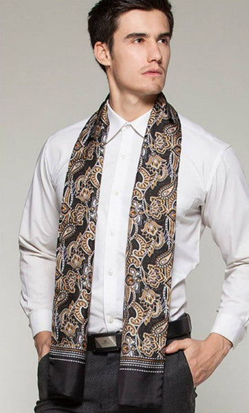 Long Men Silk Scarf, High Quality Silk Necktie, Business Silk Scarf Men, Silk Scarf For Suit, British Style Long Scarf, Luxury Silk Neck Scarf, Mens Spring Autumn Scarf, Formal Wear Silk Scarf-Silvia Home Craft
