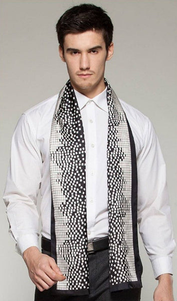 High Quality Silk Necktie, Business Silk Scarf Men, Long Men Silk Scarf, Silk Scarf For Suit, British Style Long Scarf, Luxury Silk Neck Scarf, Mens Spring Autumn Scarf, Formal Wear Silk Scarf-Silvia Home Craft