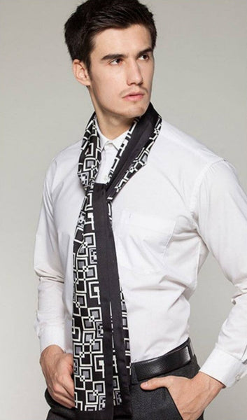 Silk Scarf For Suit, High Quality Silk Necktie, British Style Long Scarf, Business Silk Scarf Men, Long Silk Scarf for Men, Luxury Silk Neck Scarf, Mens Spring Autumn Scarf, Formal Wear Silk Scarf-Silvia Home Craft