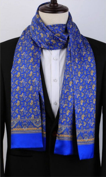 Luxury Silk Neck Scarf, Formal Wear Silk Scarf, British Style Long Scarf, Mens Thin Silk Scarf, Mens Spring Autumn Scarf, Business Silk Scarf Men, Silk Scarf For Suit-Silvia Home Craft