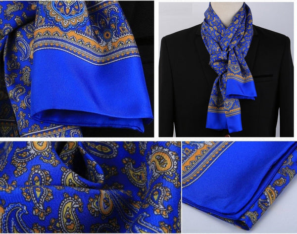 Luxury Silk Neck Scarf, Formal Wear Silk Scarf, British Style Long Scarf, Mens Thin Silk Scarf, Mens Spring Autumn Scarf, Business Silk Scarf Men, Silk Scarf For Suit-Silvia Home Craft