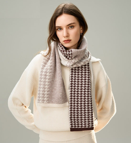 Winter Scarf, Soft Cashmere Scarf for Women, Casual Scarf for Women, Cold Weather Scarf, Fashion Designer Scarf, Modern Wool Scarf for Women-Silvia Home Craft