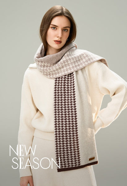 Winter Scarf, Soft Cashmere Scarf for Women, Casual Scarf for Women, Cold Weather Scarf, Fashion Designer Scarf, Modern Wool Scarf for Women-Silvia Home Craft