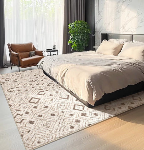 Geometric Modern Rugs for Dining Room, Contemporary Area Rugs for Bedroom, Dining Room Floor Carpets, Mid Century Modern Living Room Rugs-Silvia Home Craft