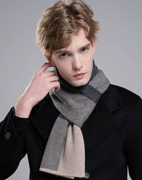 Men's Winter Scarf, Formal Men Scarf Styles, Thick Wool Scarf for Men, Modern Casual Scarf Men, Men's Wool Scarf Winter, Business Wool Scarf for Gentleman-Silvia Home Craft