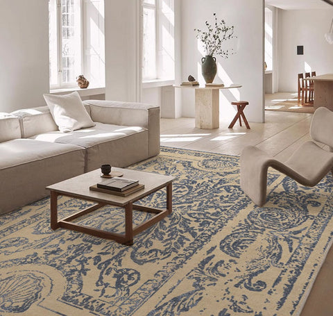 Mid Century Modern Rugs for Interior Design, Contemporary Modern Rugs for Living Room, Soft Rugs under Coffee Table, Thick French Style Modern Rugs for Dining Room-Silvia Home Craft