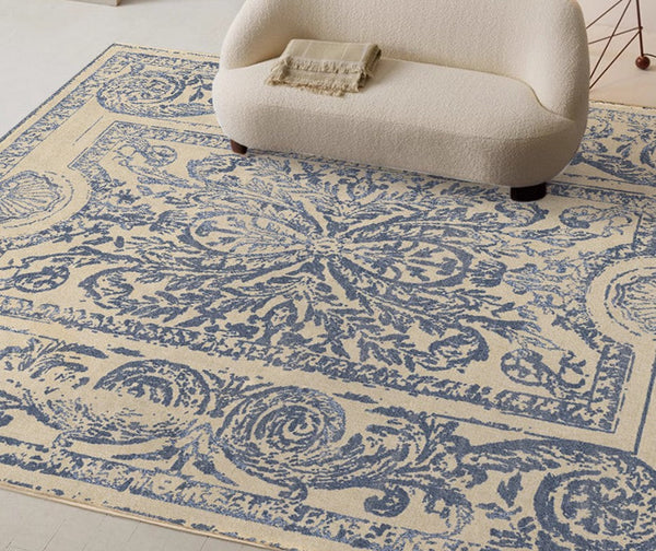 Mid Century Modern Rugs for Interior Design, Contemporary Modern Rugs for Living Room, Soft Rugs under Coffee Table, Thick French Style Modern Rugs for Dining Room-Silvia Home Craft