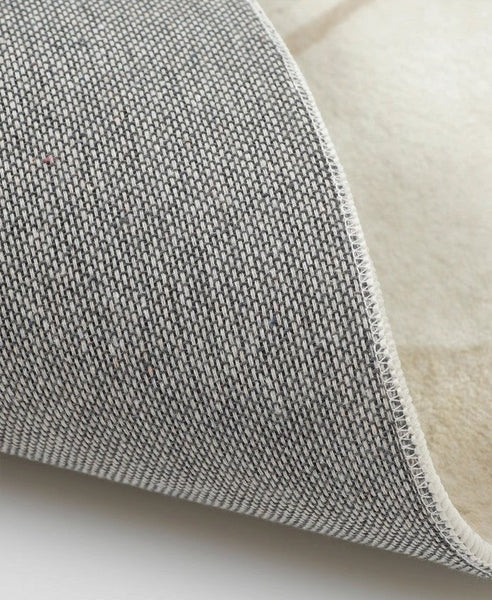 Abstract Contemporary Rugs for Bedroom, Modern Round Rugs under Coffee Table, Circular Rugs for Dining Table, Modern Cream Color Rugs for Living Room-Silvia Home Craft