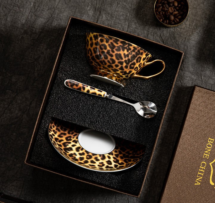 Creative Bone China Porcelain Tea Cup Set, Modern Ceramic Cups, Elegant Ceramic Coffee Cups, Unique Tea Cups and Saucers in Gift Box-Silvia Home Craft