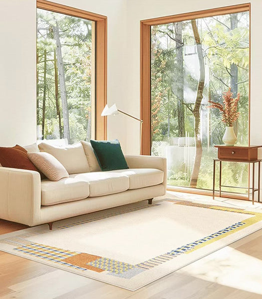 Unique Modern Rug Ideas for Living Room, Modern Floor Carpets for Office, Abstract Contemporary Rugs for Bedroom, Large Modern Rugs under Sofa-Silvia Home Craft