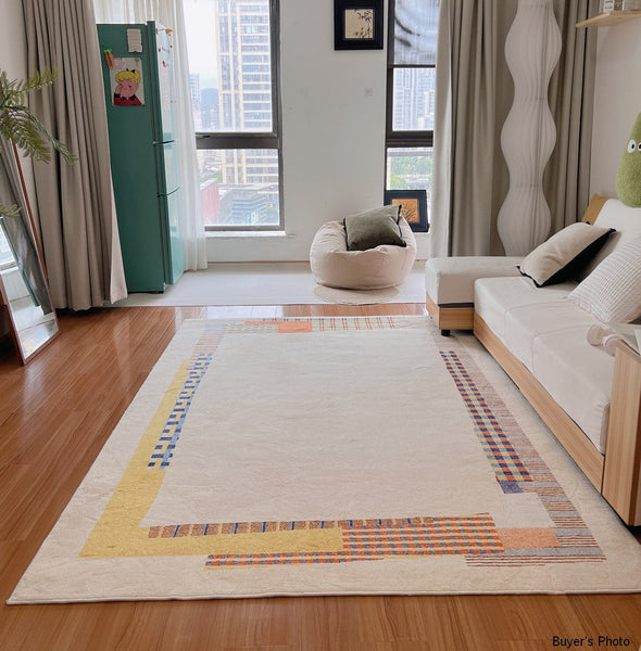 Unique Modern Rug Ideas for Living Room, Modern Floor Carpets for Office, Abstract Contemporary Rugs for Bedroom, Large Modern Rugs under Sofa-Silvia Home Craft