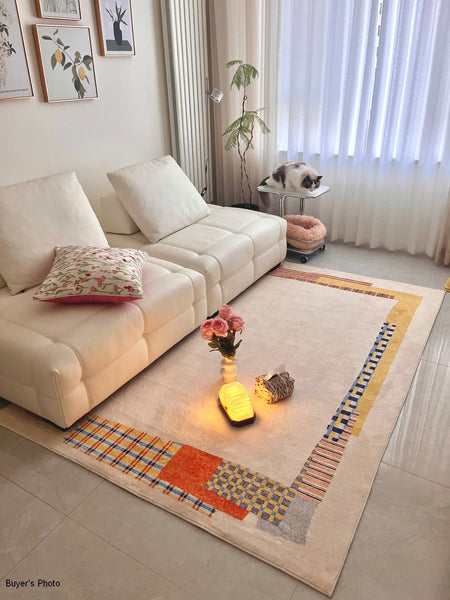 Unique Modern Rug Ideas for Living Room, Modern Floor Carpets for Office, Abstract Contemporary Rugs for Bedroom, Large Modern Rugs under Sofa-Silvia Home Craft