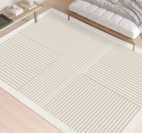 Simple Contemporary Modern Rugs, Modern Rugs for Dining Room, Modern Rugs for Living Room, Abstract Contemporary Rugs Next to Bed-Silvia Home Craft