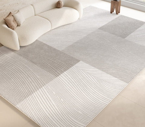 Abstract Modern Rugs for Living Room, Modern Rugs under Dining Room Table, Contemporary Modern Rugs Next to Bed, Simple Grey Geometric Carpets for Sale-Silvia Home Craft