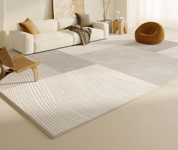 Abstract Modern Rugs for Living Room, Modern Rugs under Dining Room Table, Contemporary Modern Rugs Next to Bed, Simple Grey Geometric Carpets for Sale-Silvia Home Craft