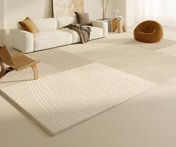 Bedroom Modern Rugs, Large Modern Rugs for Living Room, Dining Room Geometric Modern Rugs, Cream Color Contemporary Modern Rugs for Office-Silvia Home Craft