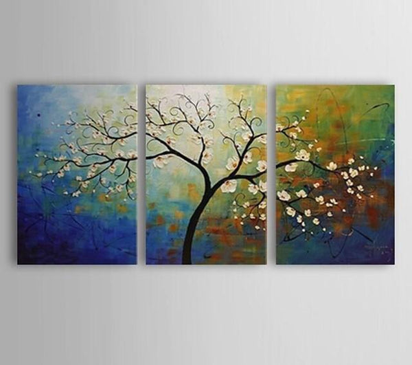 Heavy Texture Painting, Acrylic Painting for Bedroom, Tree of Life Painting, Palette Knife Painting, Simple Painting Ideas-Silvia Home Craft