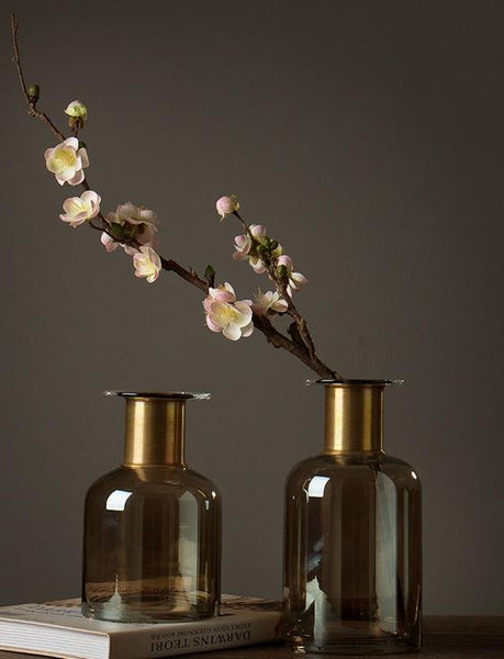 White and Pink Plum Artificial Flowers, Artificial Botany Plants, Silk Flower Arrangement, Plum Flower, Simple Flower Arrangement for Home Decoration-Silvia Home Craft