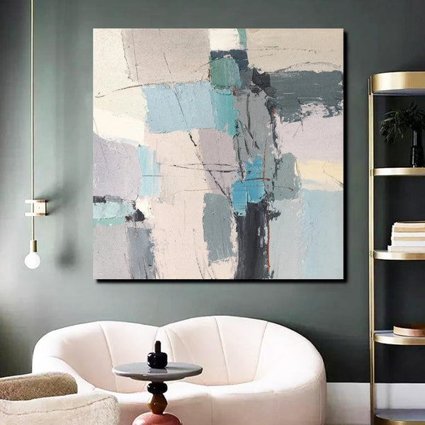 Simple Wall Art Paintings, Living Room Modern Wall Art, Modern Contemporary Art, Large Painting Behind Sofa, Acrylic Canvas Painting-Silvia Home Craft