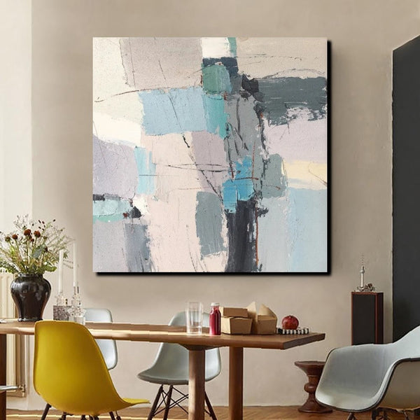 Simple Wall Art Paintings, Living Room Modern Wall Art, Modern Contemporary Art, Large Painting Behind Sofa, Acrylic Canvas Painting-Silvia Home Craft