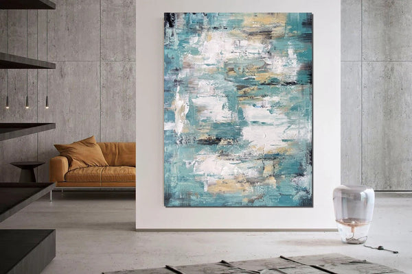 Modern Abstract Painting, Simple Wall Art Ideas for Dining Room, Heavy Texture Painting, Bedroom Abstract Paintings, Large Acrylic Canvas Paintings-Silvia Home Craft