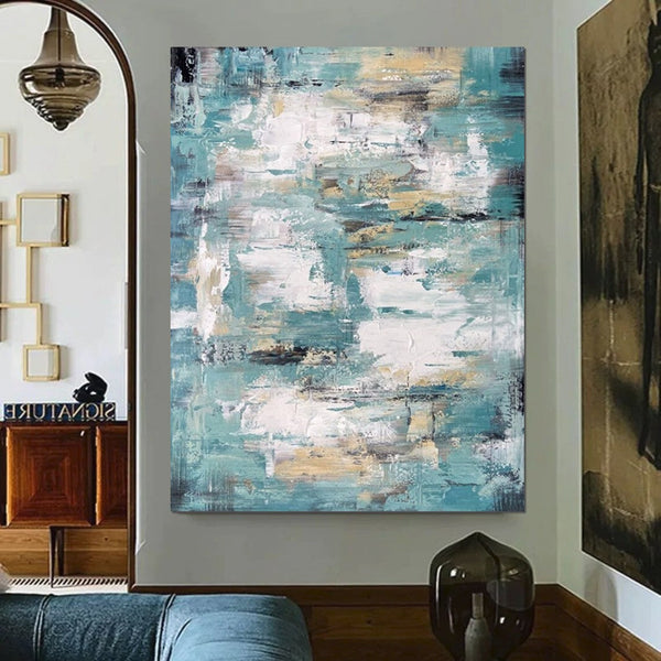 Modern Abstract Painting, Simple Wall Art Ideas for Dining Room, Heavy Texture Painting, Bedroom Abstract Paintings, Large Acrylic Canvas Paintings-Silvia Home Craft