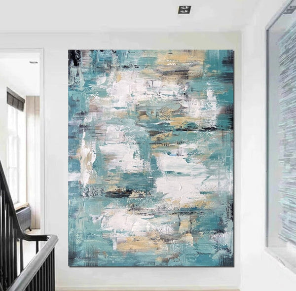 Modern Abstract Painting, Simple Wall Art Ideas for Dining Room, Heavy Texture Painting, Bedroom Abstract Paintings, Large Acrylic Canvas Paintings-Silvia Home Craft